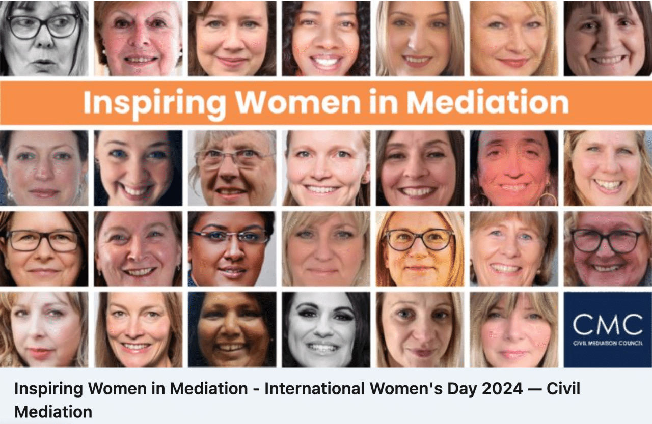 Images of 'Inspirational Women in Mediation' by the Civil Mediation Council for International Women's Day 2024