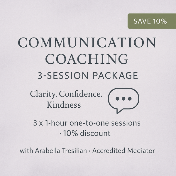 Info for a package of three one-hour communication coaching sessions