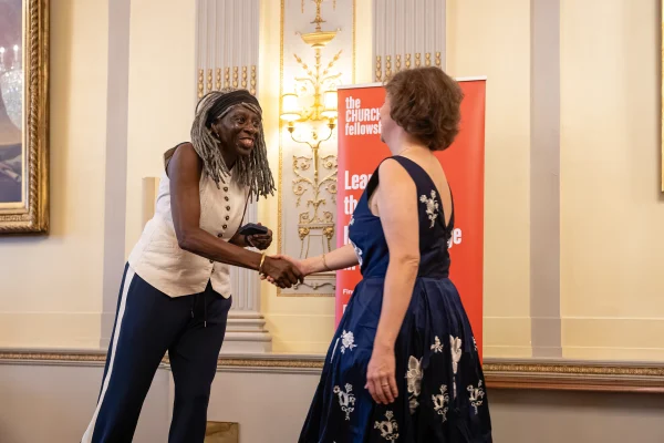 Arabella Tresilian at the Churchill Fellow Award Ceremony 01Oct26 - Receiving my CF medallion from Baroness Lola Young
